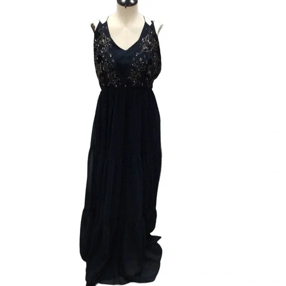 Ranna Gill Anthropologie Lucinda Beaded Maxi Dress Size 12 - Picture 5 of 12